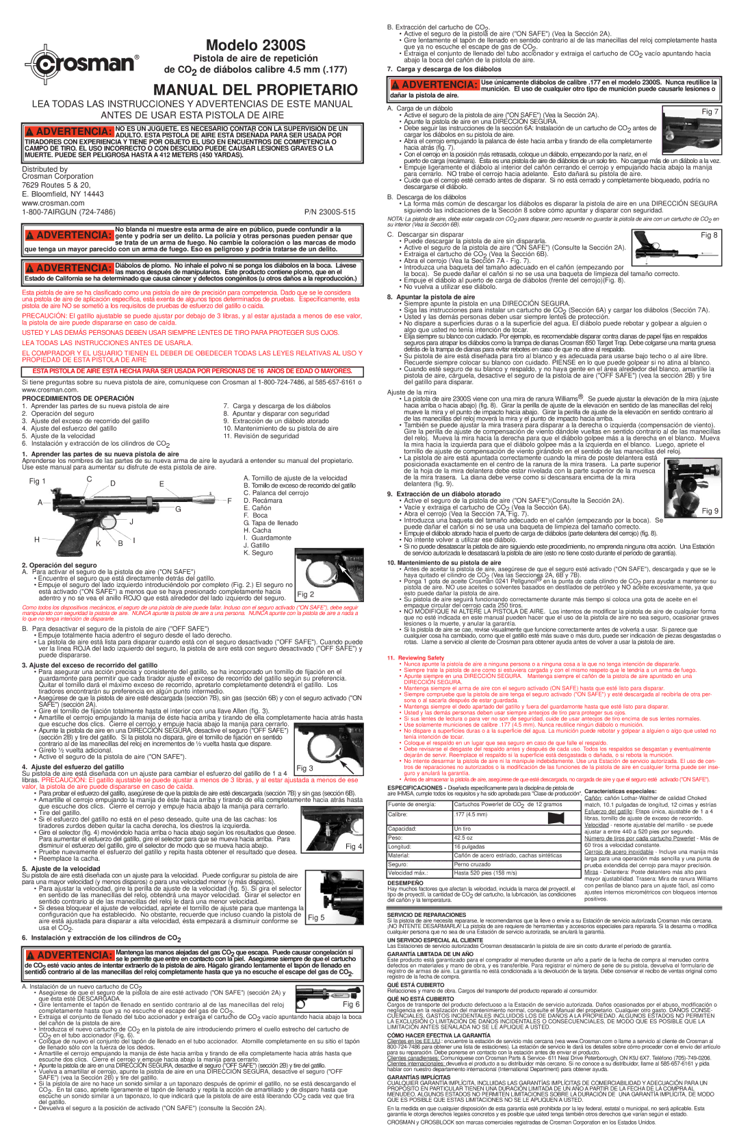 Hoover 2300S owner manual Aprender las partes de su nueva pistola de aire, Operación del seguro, Ajuste de la velocidad 