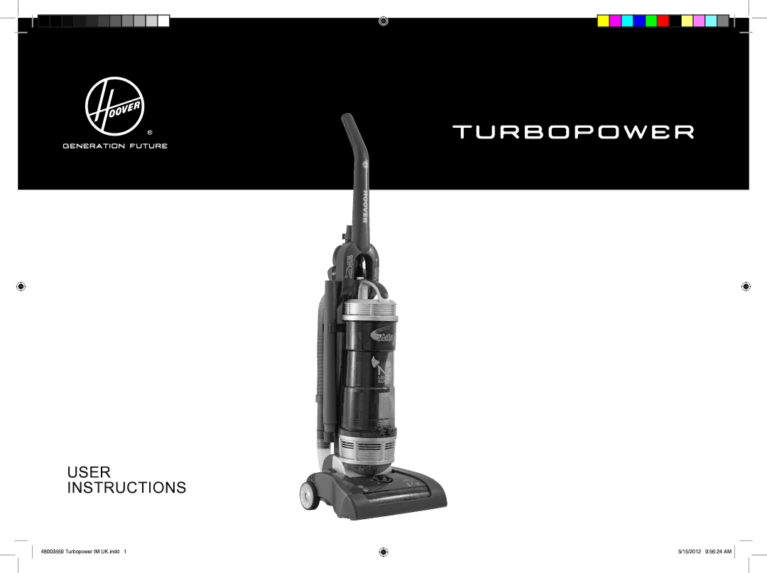 Hoover 48003559 manual Turbopower 