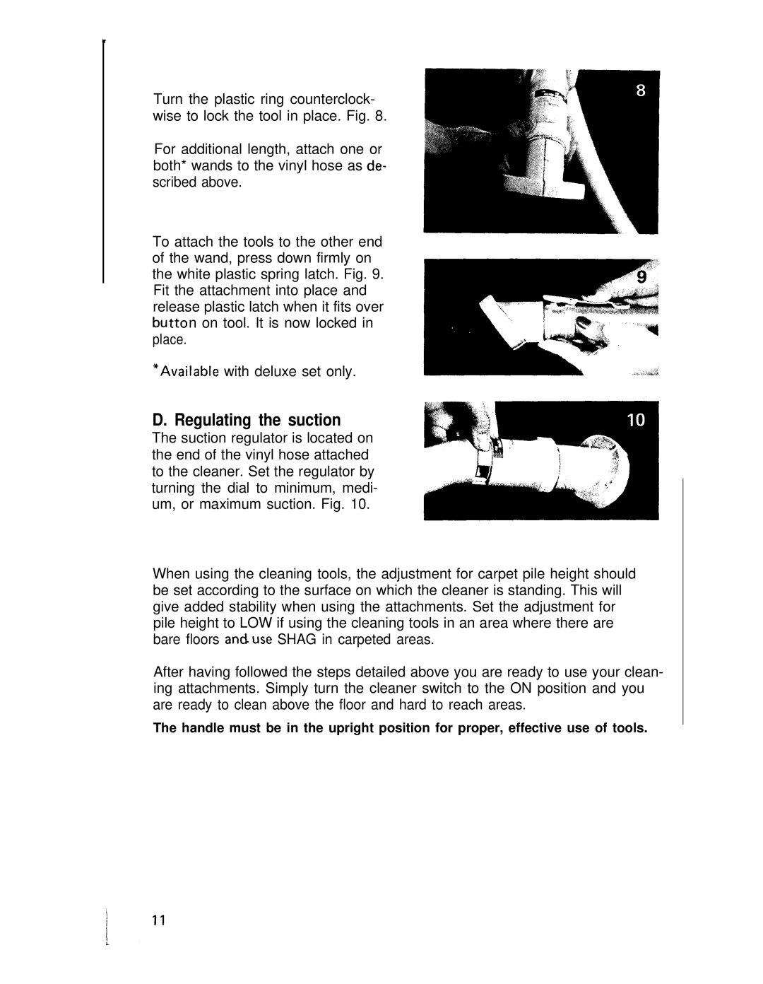 Hoover 53439, 53441 manual Regulating the suction 