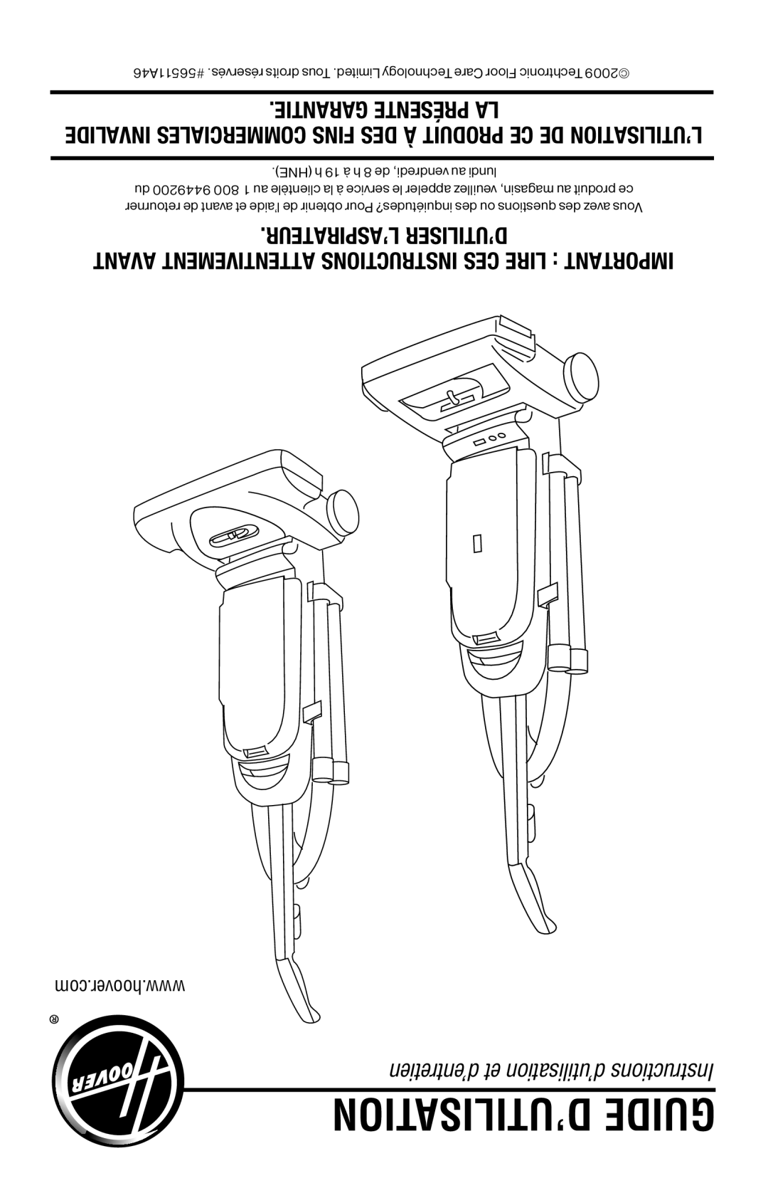 Hoover 56511A46 manual ’utilisation Guide 