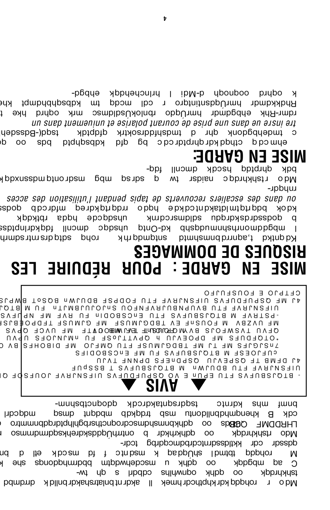 Hoover 56511A46 manual EN Mise, Avis 