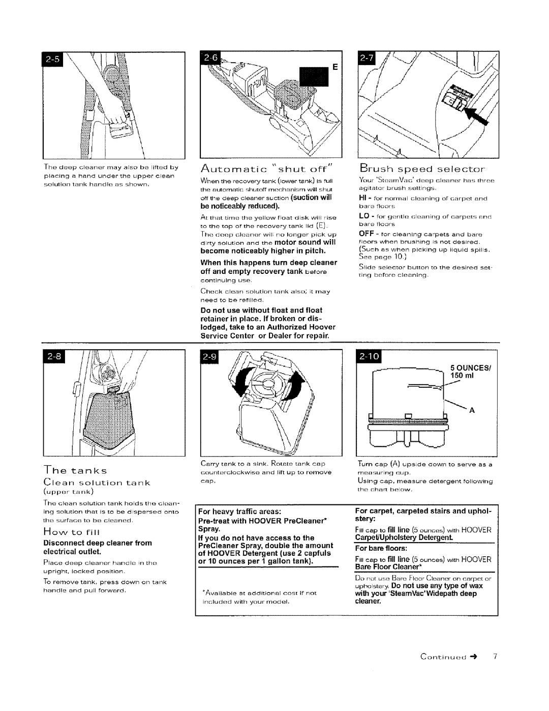 Hoover 56518114 manual Pli l J, Disconnect deep cleaner from electrical outlet, With your SteamVacWidepathdeep cleaner 