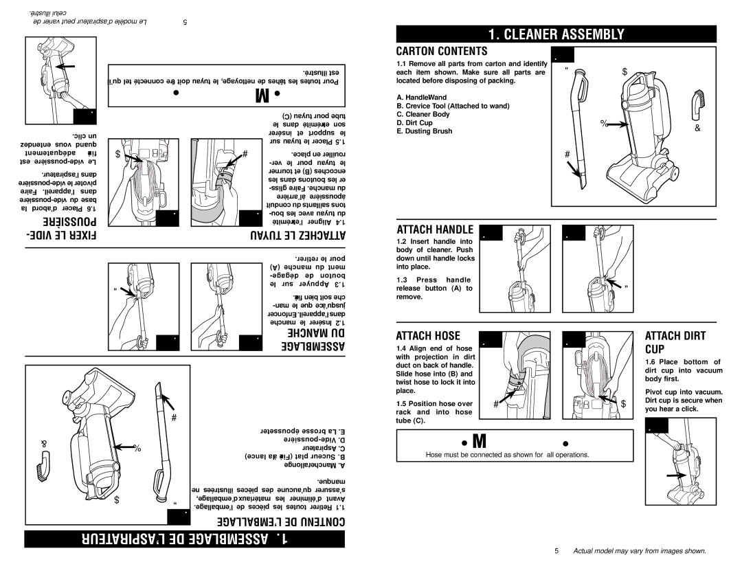 Hoover #960009657 owner manual Cleaner Assembly 