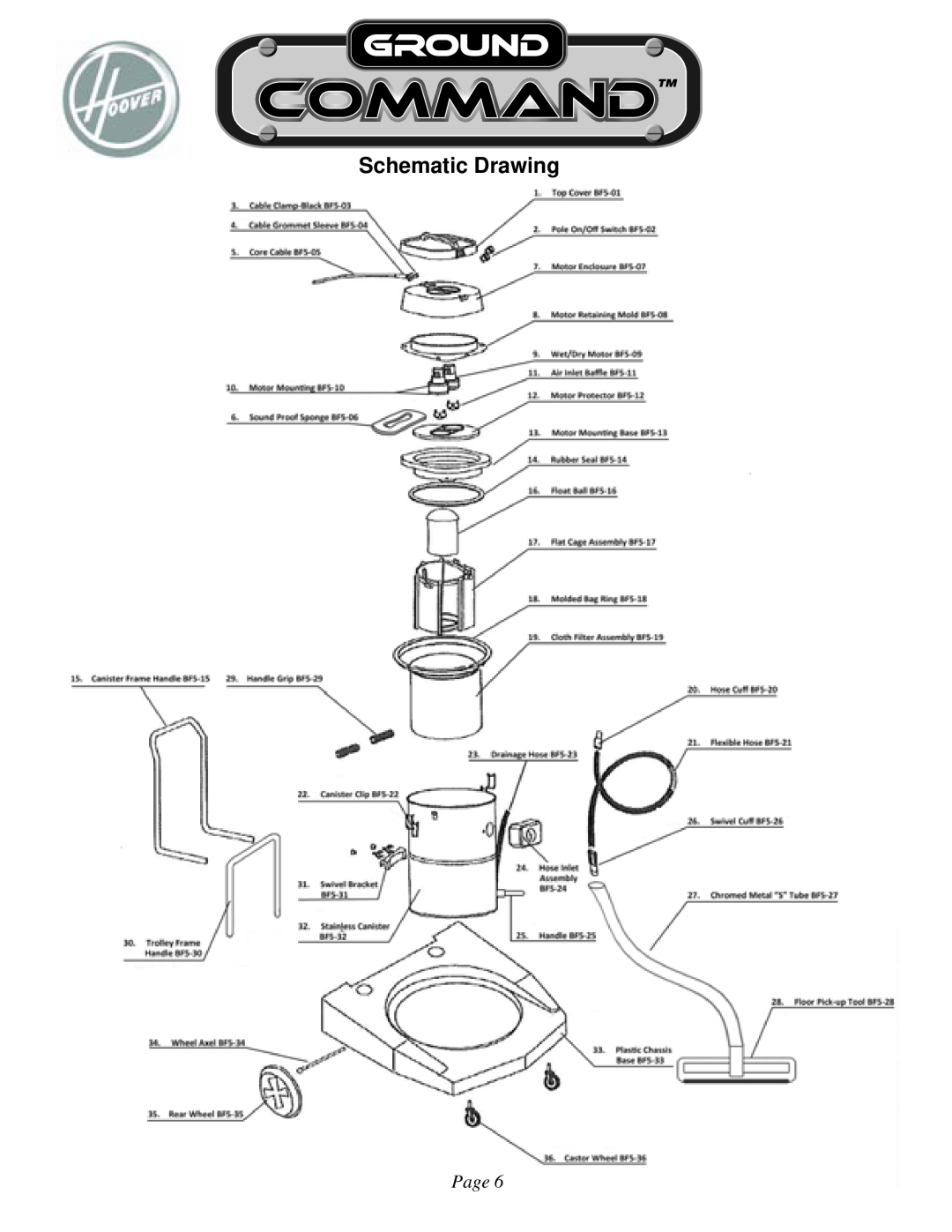 Hoover 961130020 manual Schematic Drawing, Page 