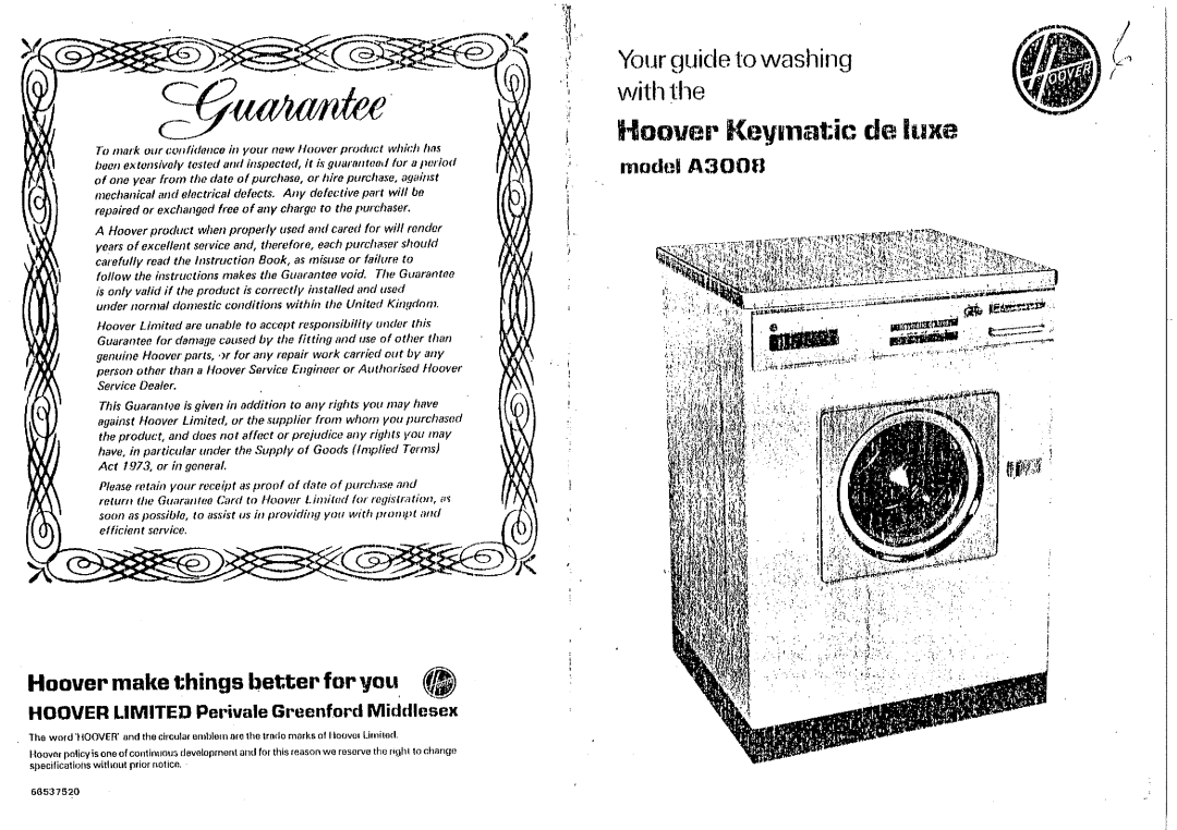 Hoover A3008 manual 