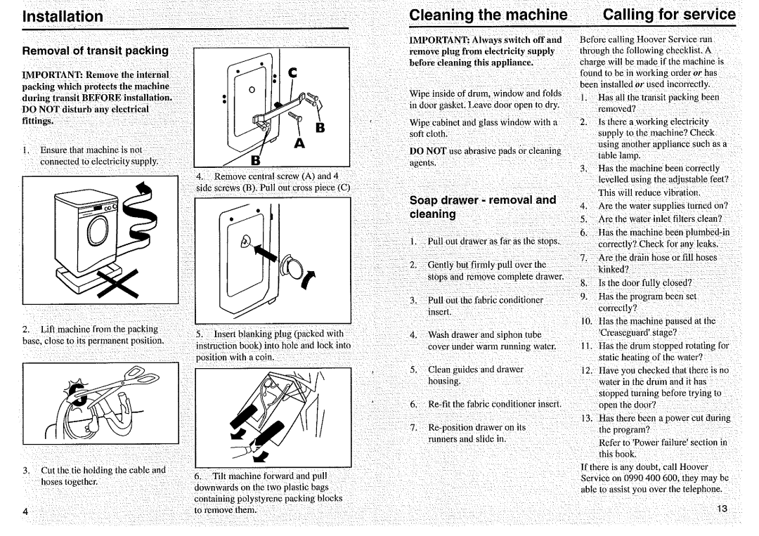 Hoover AC115, AC110, AC125, AC90, AC95, AB105, AB115, AB110, AB135, AC120, AB100 manual 