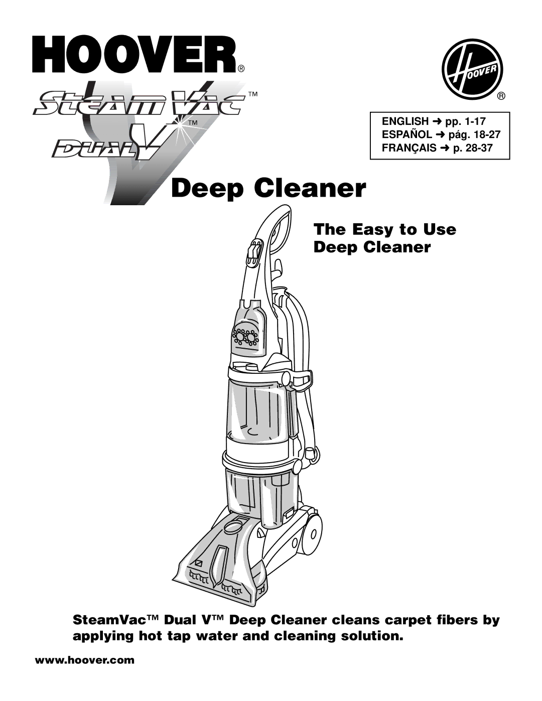 Hoover Bagless Vacuum Cleaner manual Easy to Use Deep Cleaner 