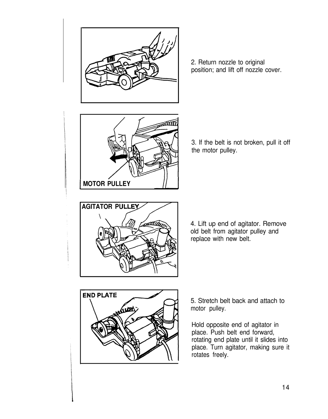 Hoover Canisfer Cleaner with Power Nozzle manual Motor Pulley Agitator PU 