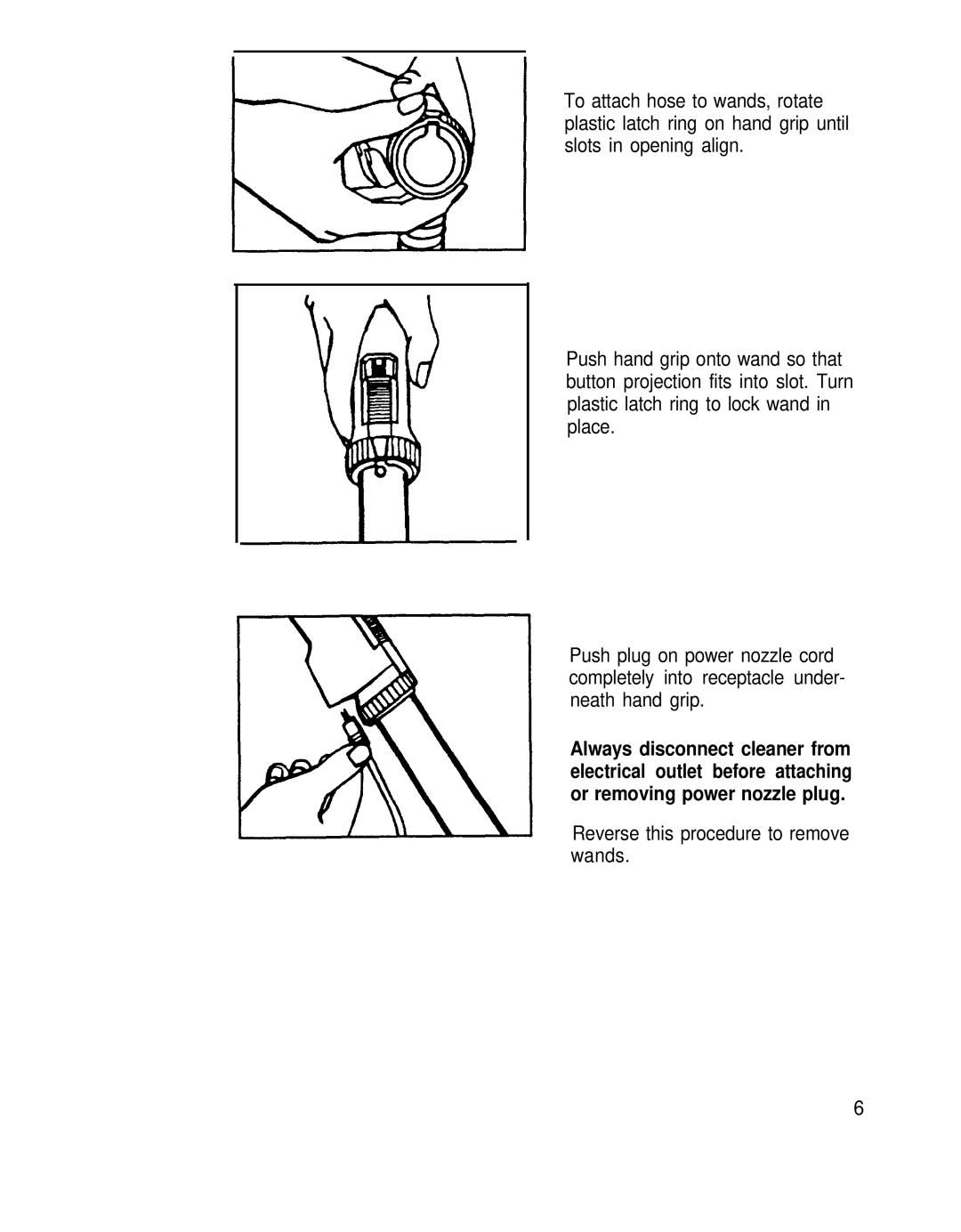 Hoover Canisfer Cleaner with Power Nozzle manual Reverse this procedure to remove wands 