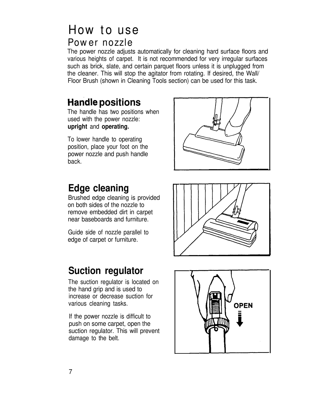 Hoover Canisfer Cleaner with Power Nozzle manual How to use, Power nozzle, Upright and operating 