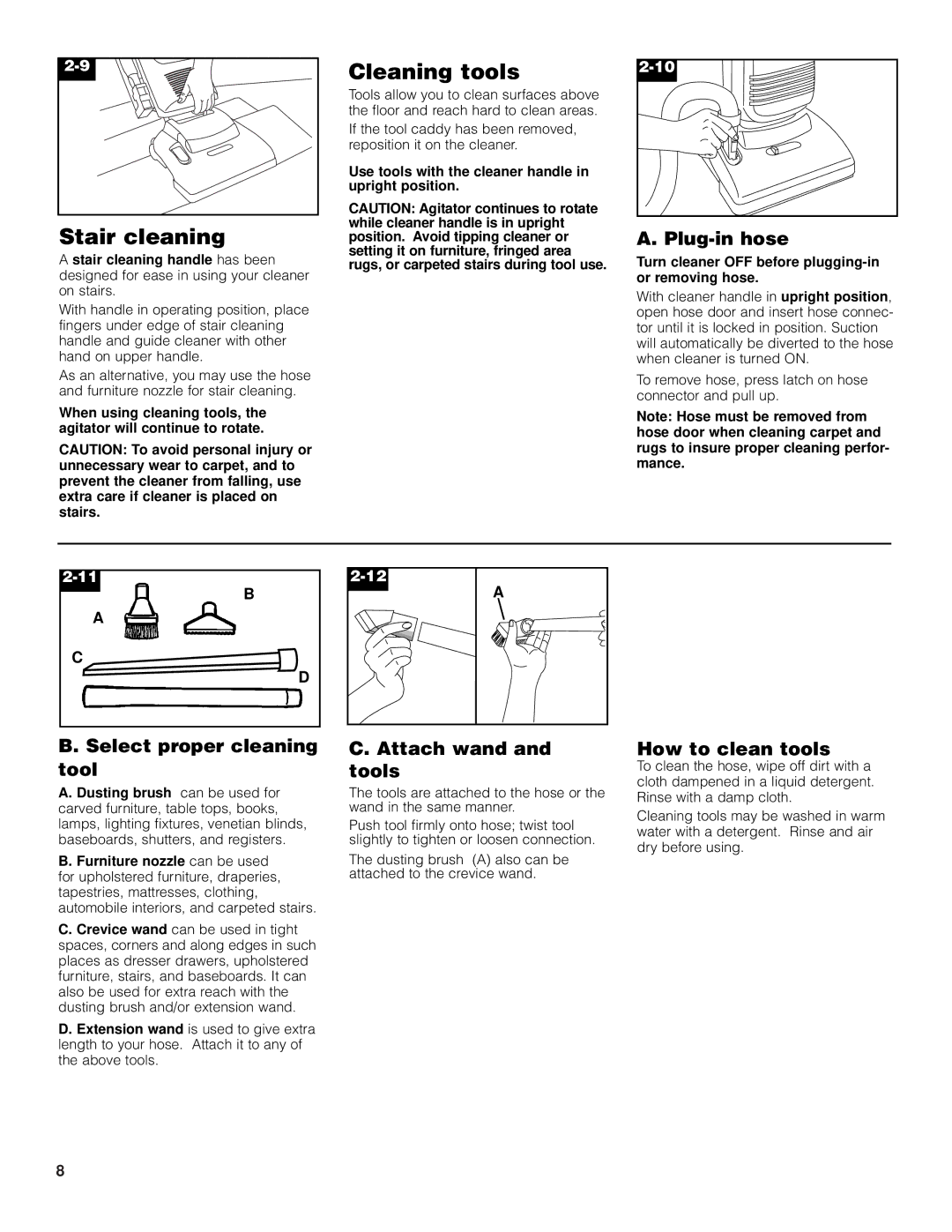 Hoover cleaner owner manual Stair cleaning, Cleaning tools 