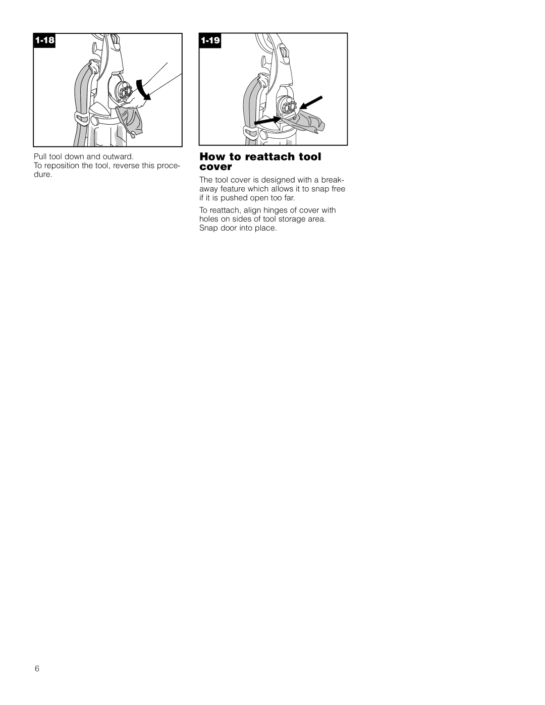 Hoover Deep Cleaner Steam Vacuum manual How to reattach tool cover 