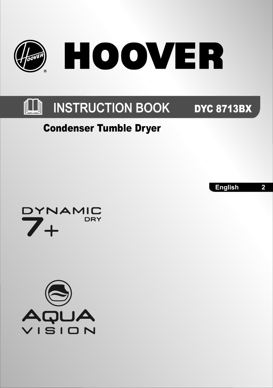 Hoover manual Instruction Book DYC 8713BX 