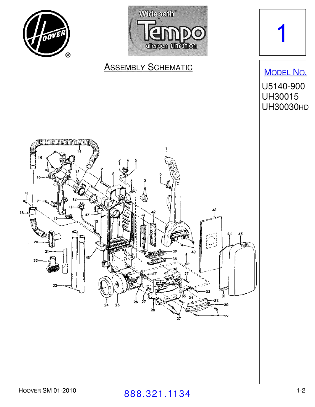 Hoover F7412900 manual Assembly Schematic 