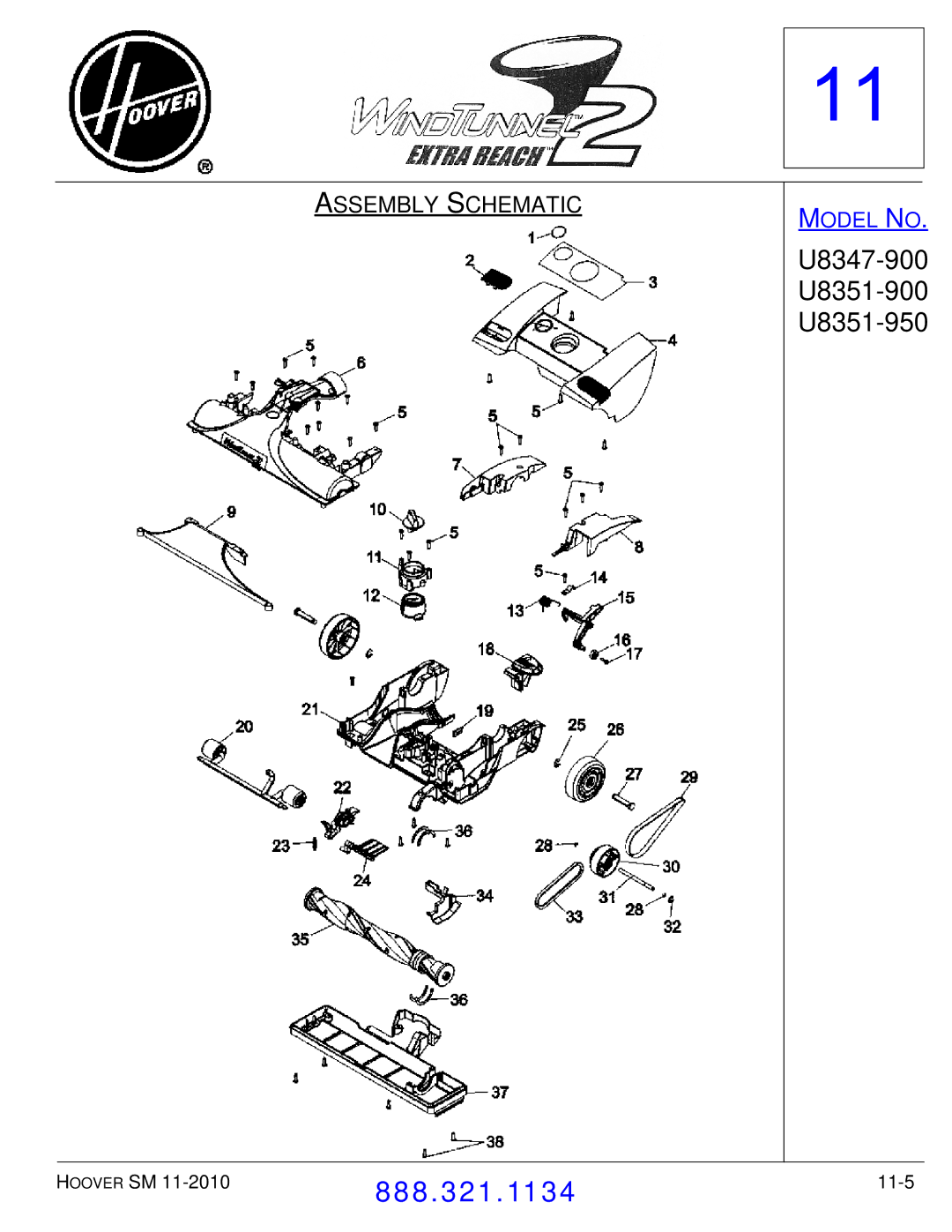 Hoover F7412900 manual 11-5 