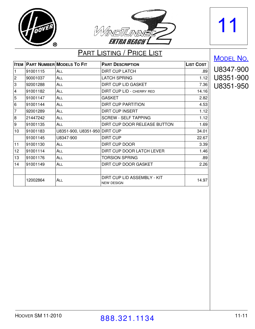 Hoover F7412900 manual 11-11 