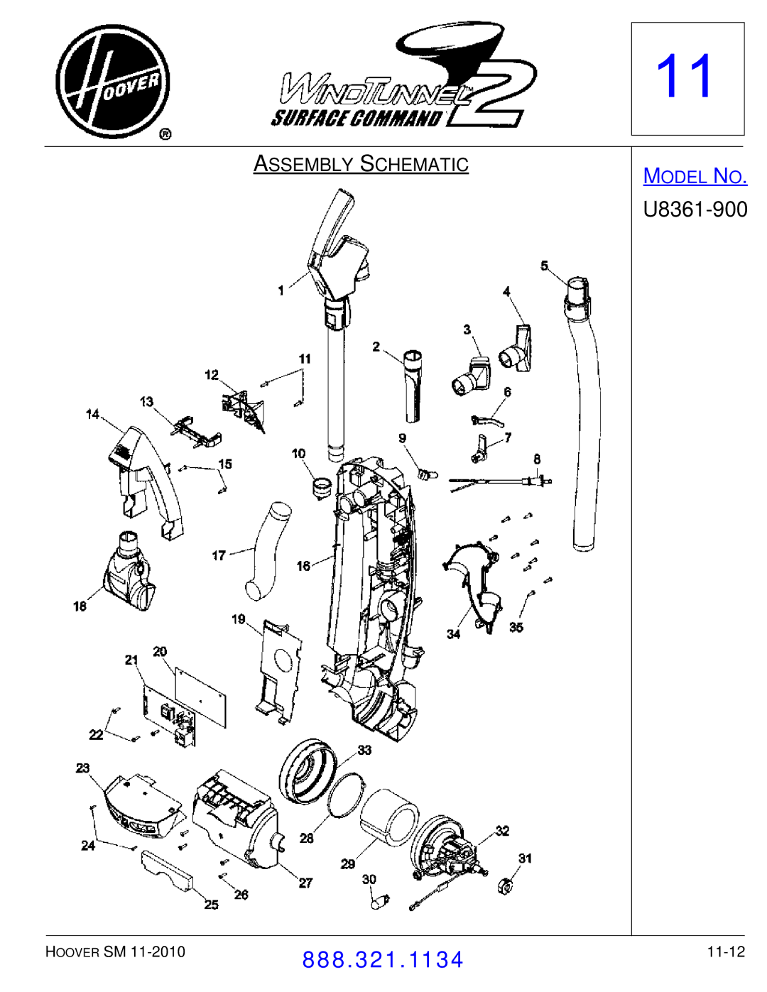 Hoover F7412900 manual 11-12 