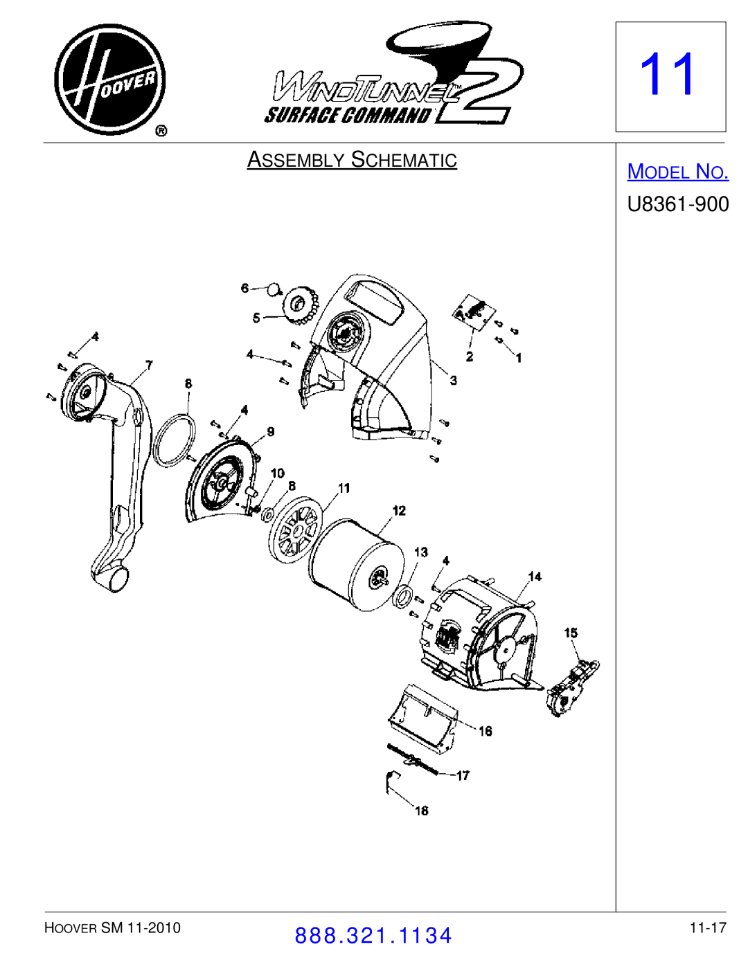 Hoover F7412900 manual 11-17 