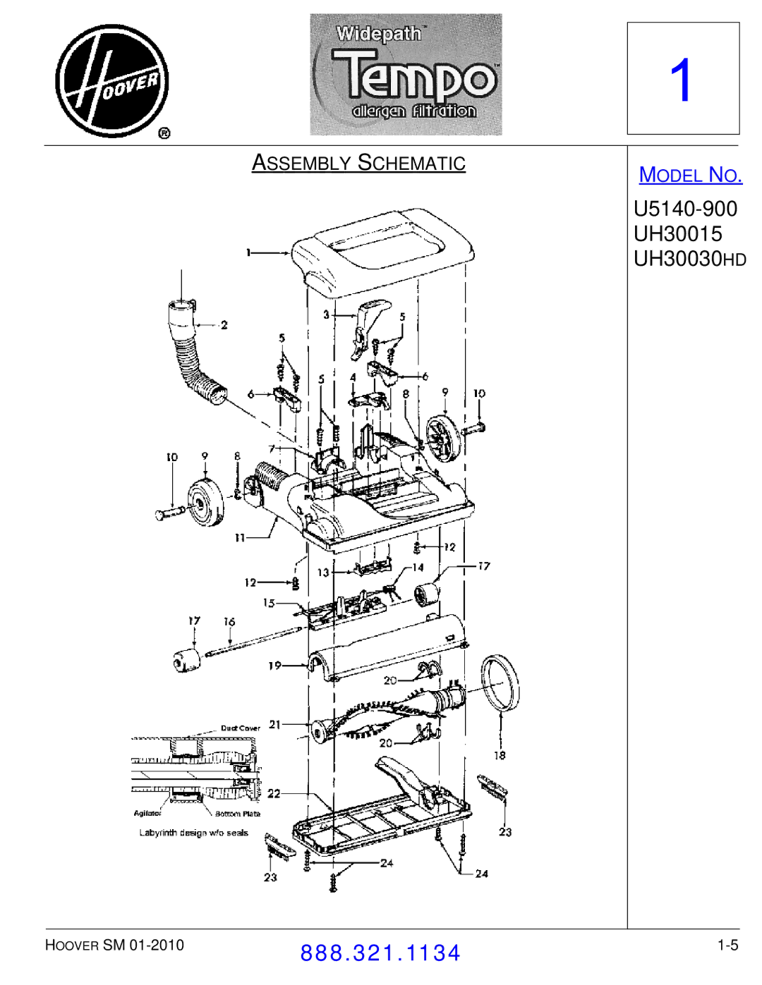 Hoover F7412900 manual Assembly Schematic 