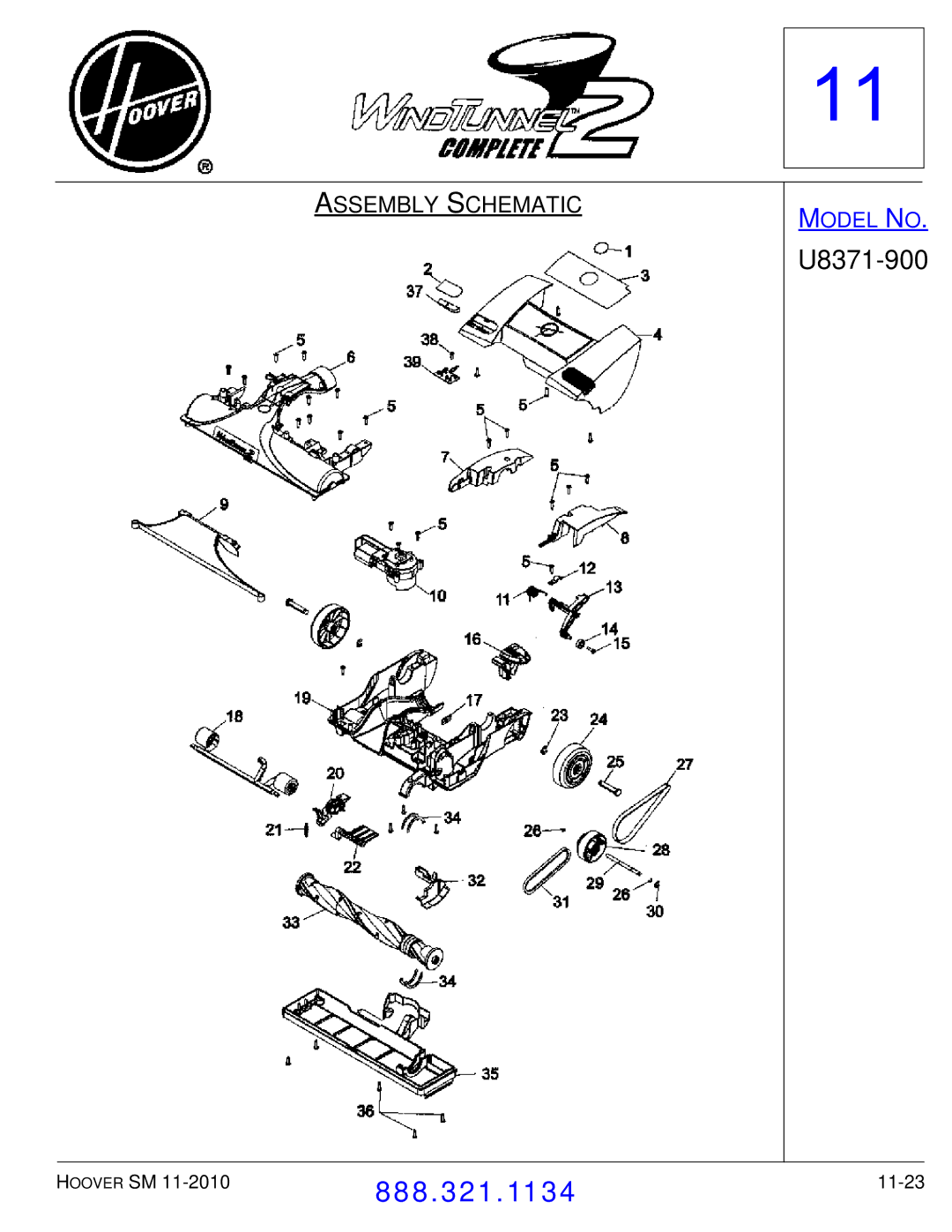 Hoover F7412900 manual 11-23 