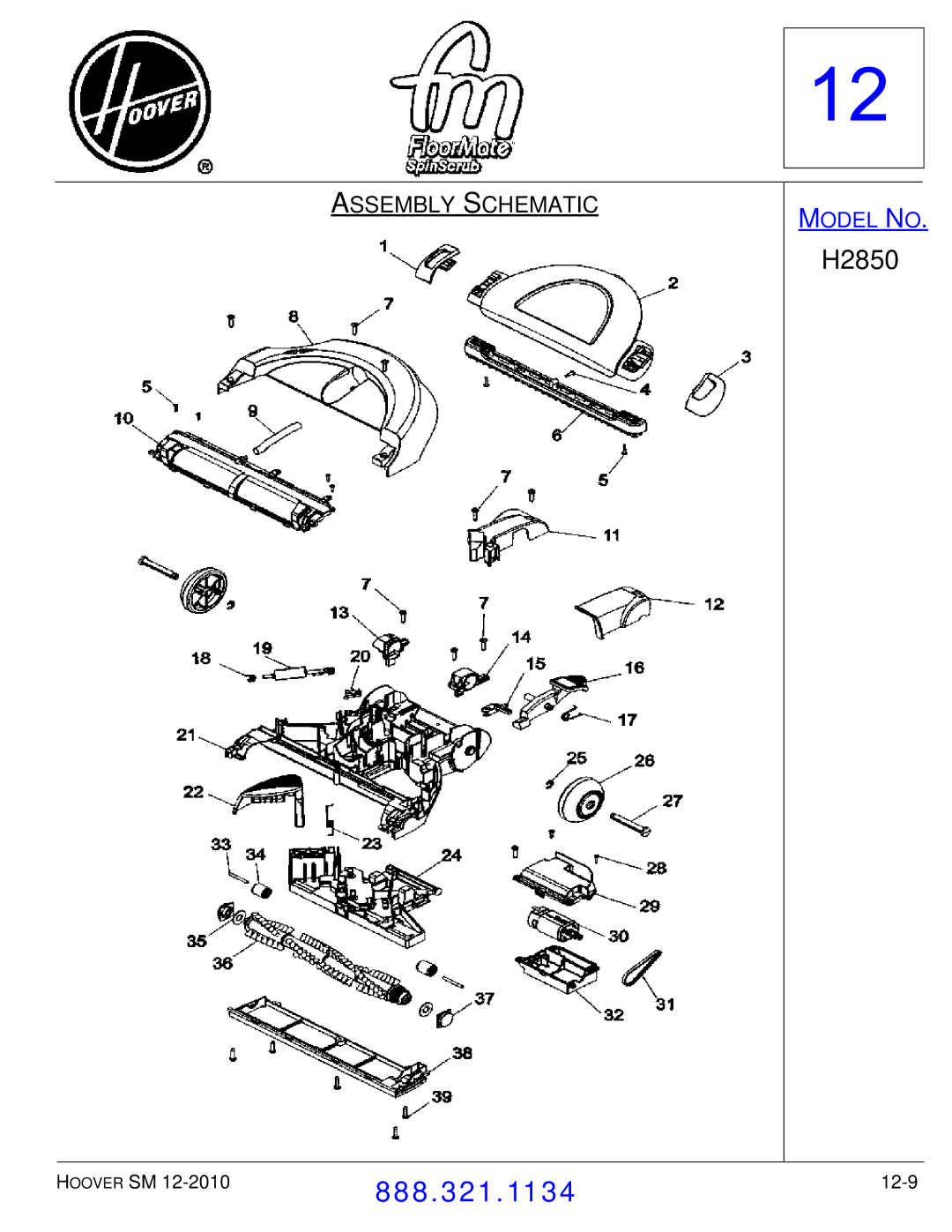 Hoover F7412900 manual 12-9 