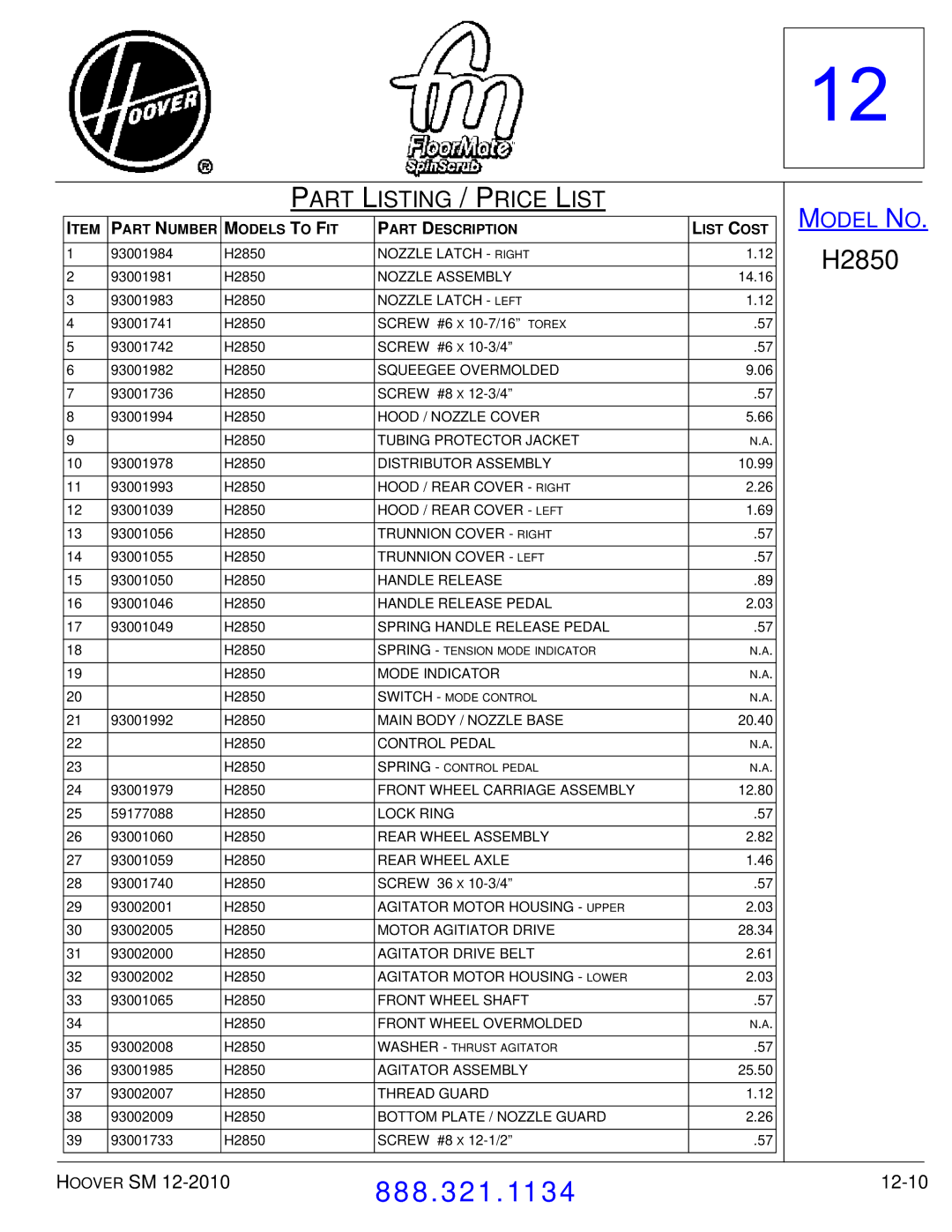 Hoover F7412900 manual 12-10 