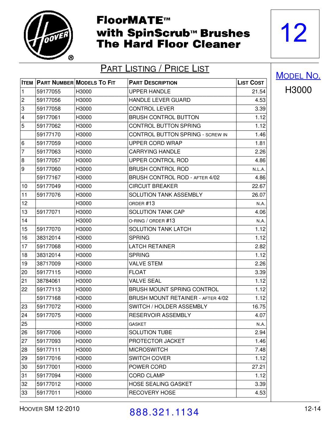 Hoover F7412900 manual 12-14 