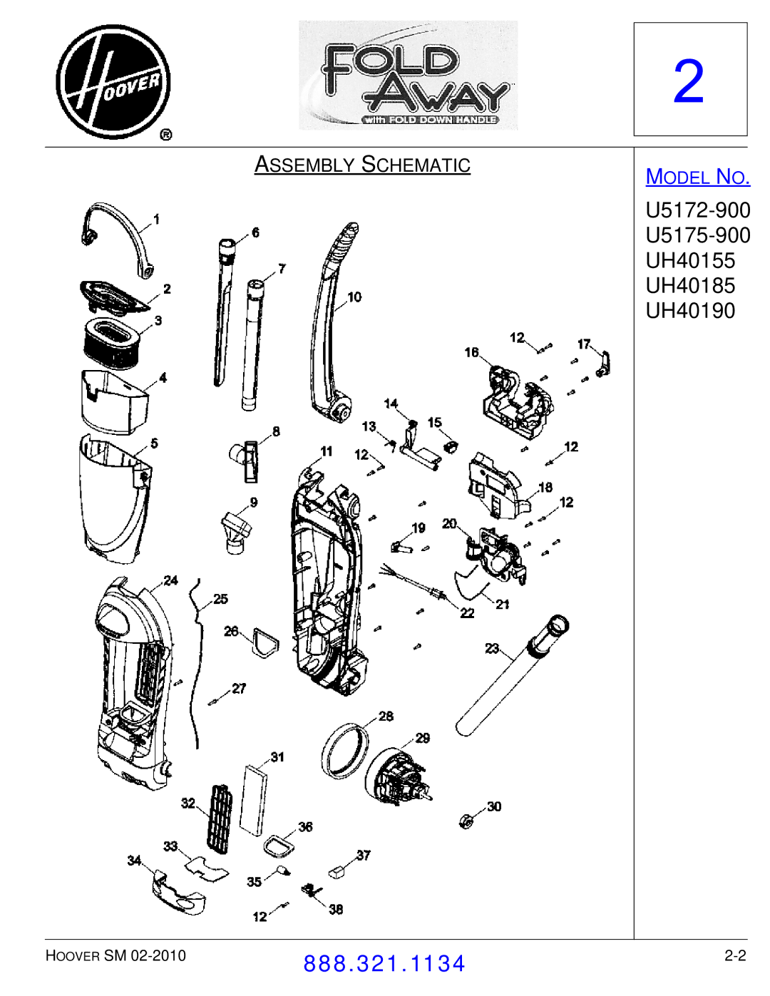 Hoover F7412900 manual Assembly Schematic 