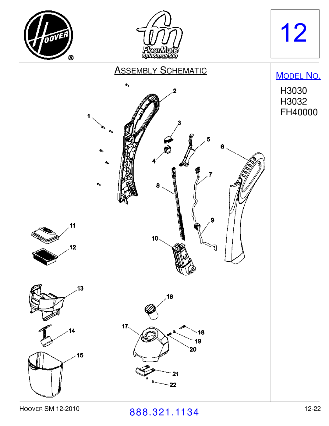 Hoover F7412900 manual 12-22 