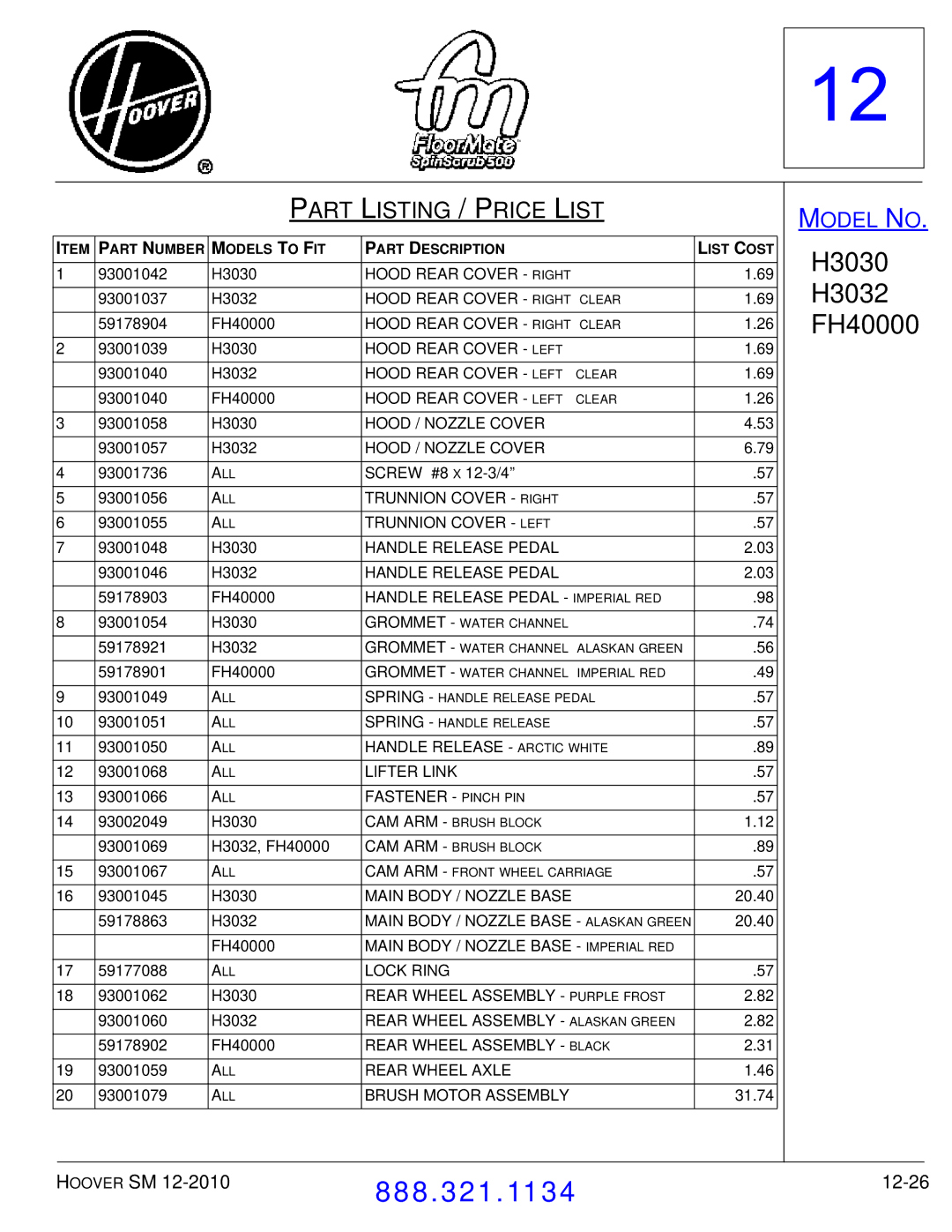 Hoover F7412900 manual 12-26 