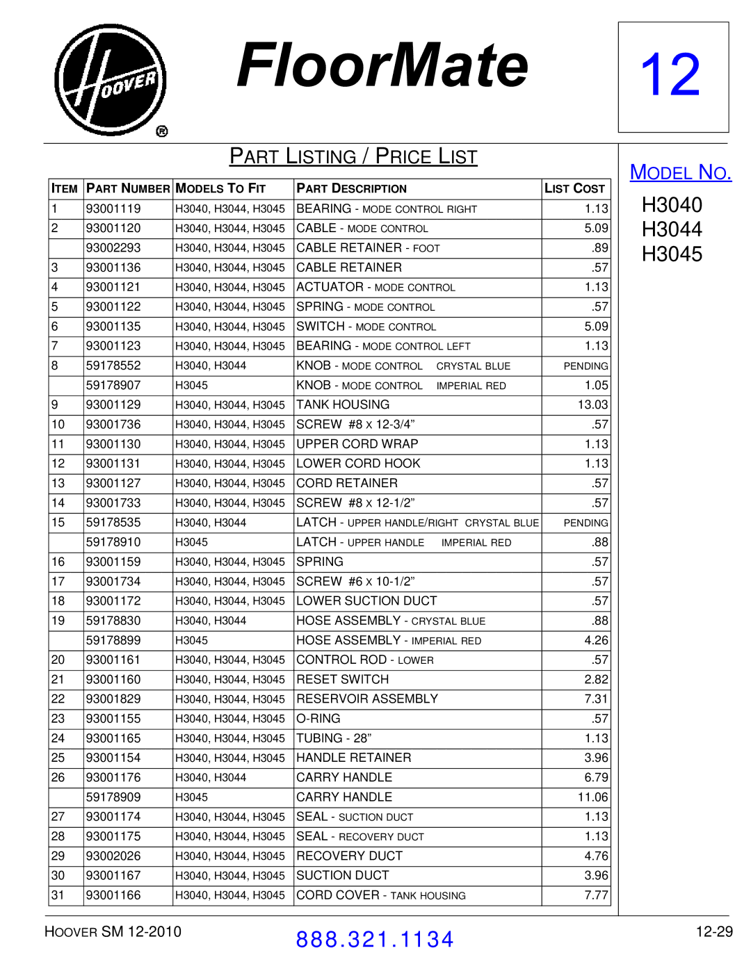 Hoover F7412900 manual 12-29 