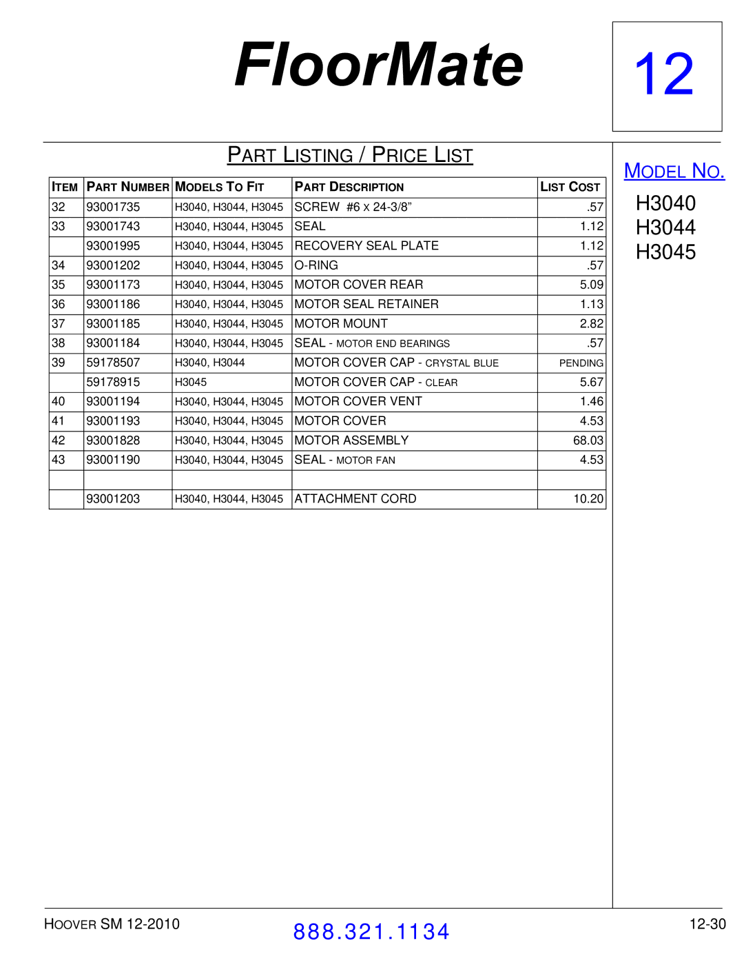 Hoover F7412900 manual 12-30 