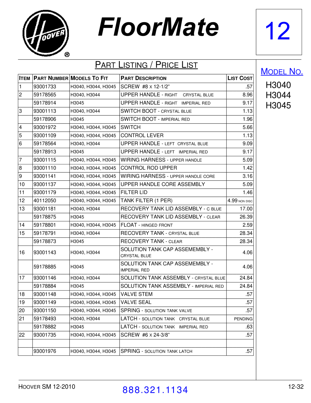 Hoover F7412900 manual 12-32 