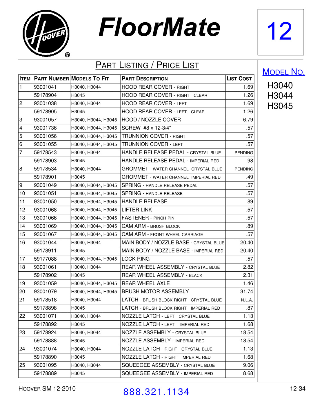 Hoover F7412900 manual 12-34 