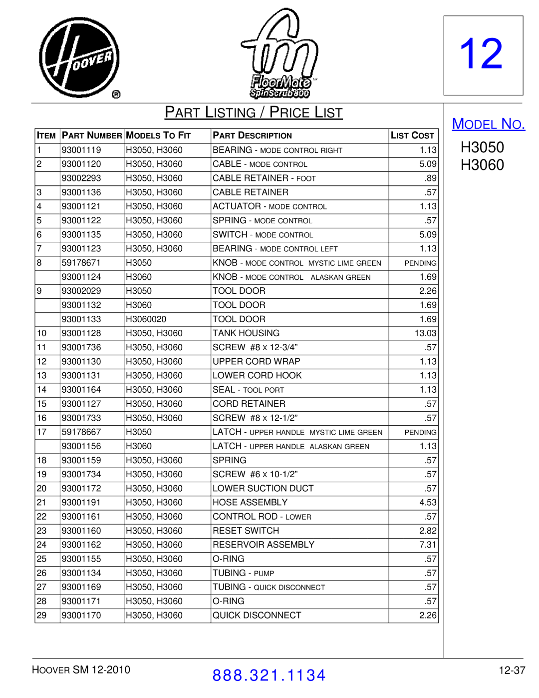 Hoover F7412900 manual 12-37 