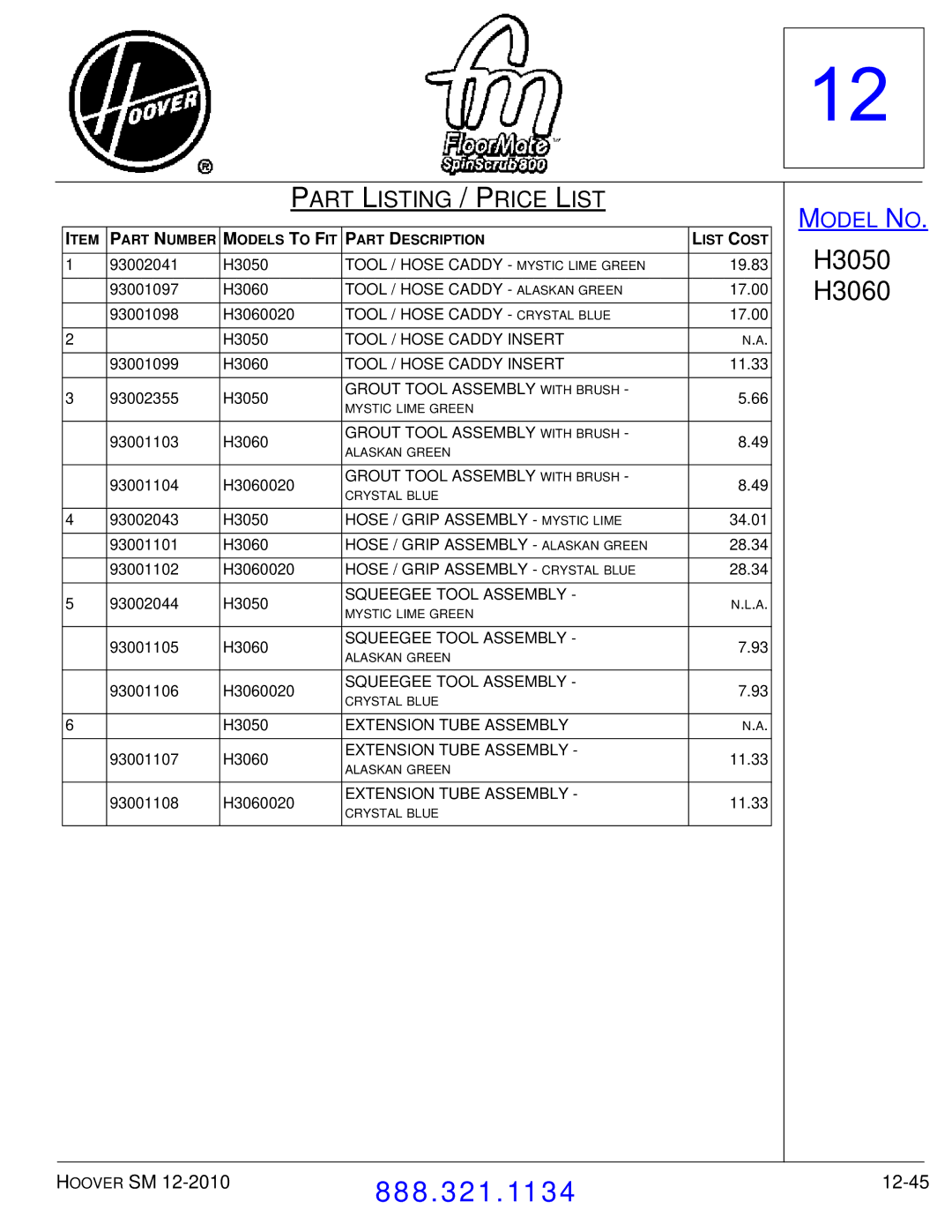 Hoover F7412900 manual 12-45 