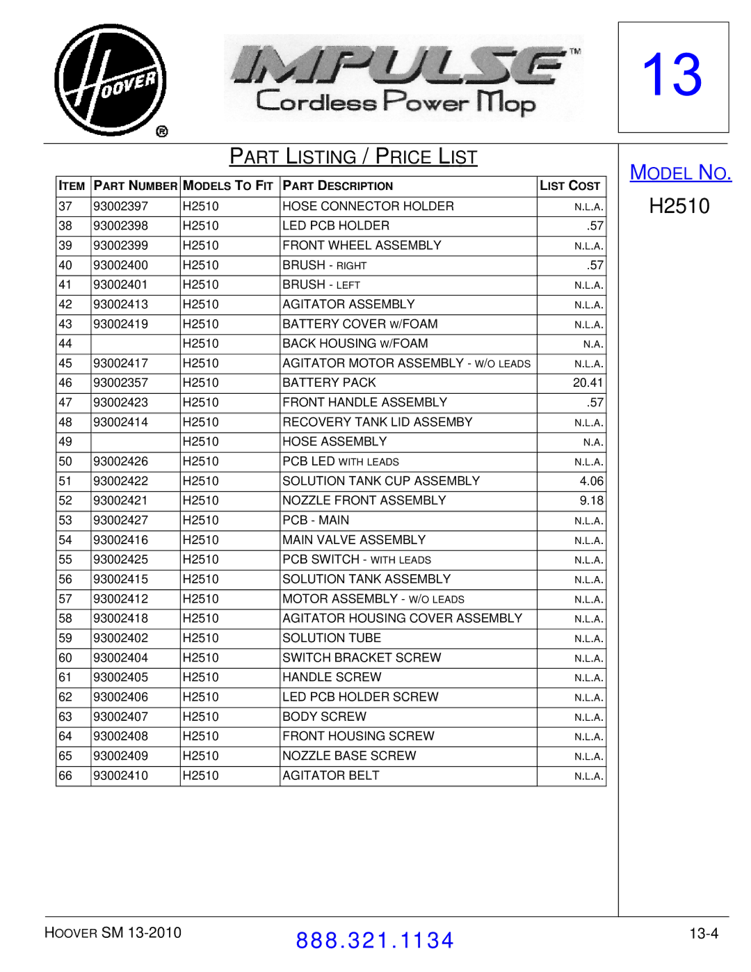 Hoover F7412900 manual 13-4 