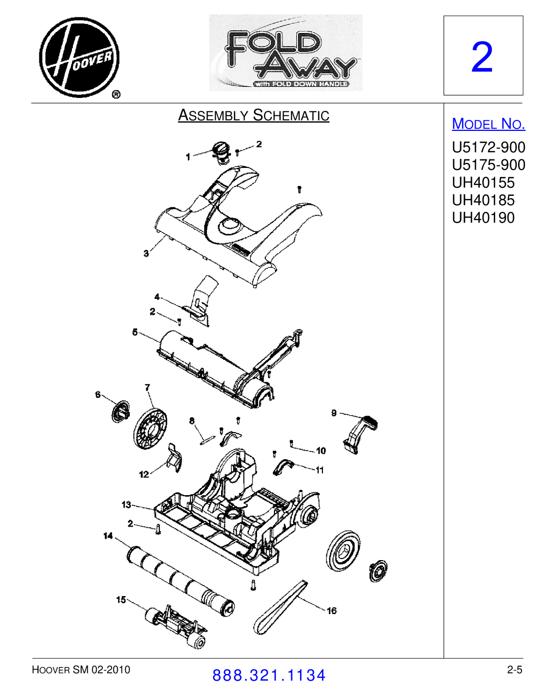 Hoover F7412900 manual Assembly Schematic 