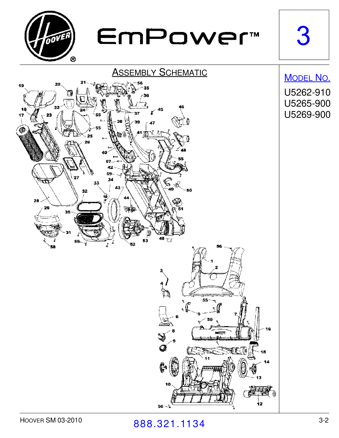 Hoover F7412900 manual Assembly Schematic 