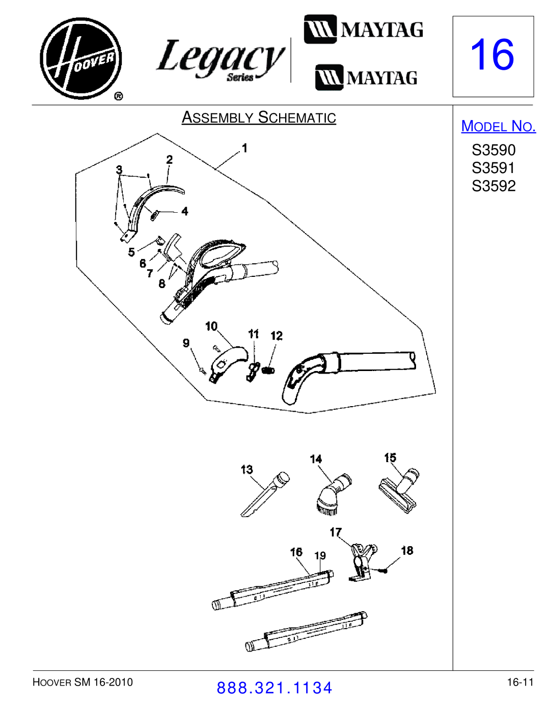 Hoover F7412900 manual 16-11 