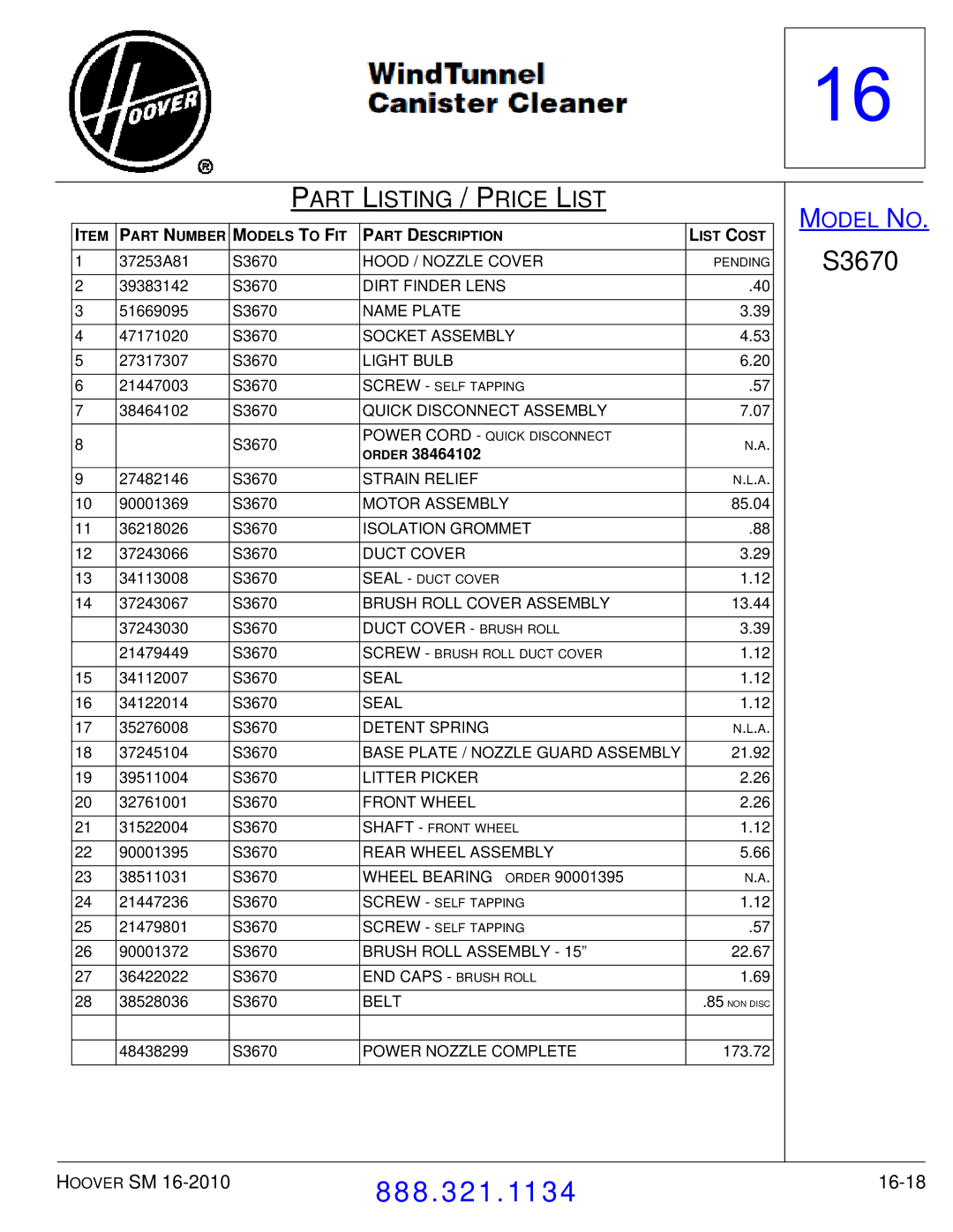 Hoover F7412900 manual 16-18 