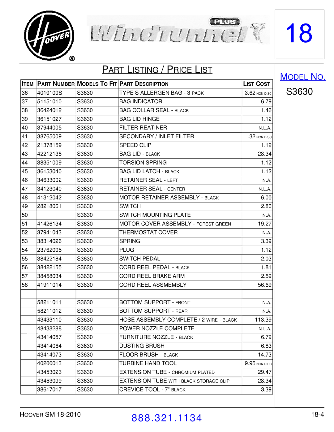 Hoover F7412900 manual 18-4 