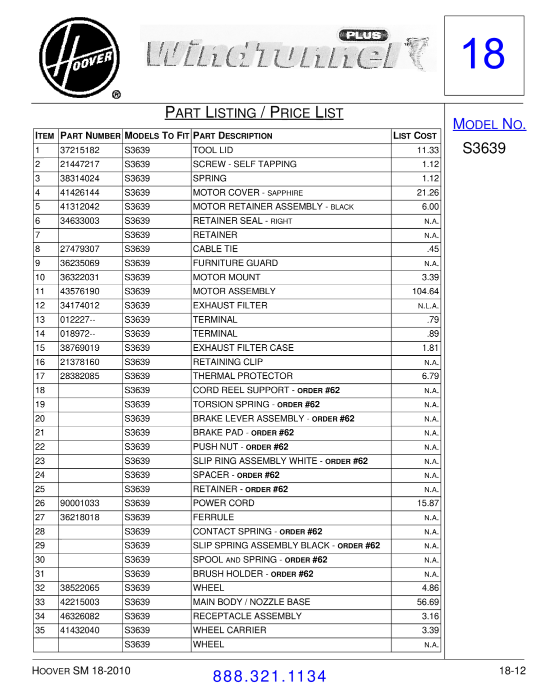 Hoover F7412900 manual 18-12 