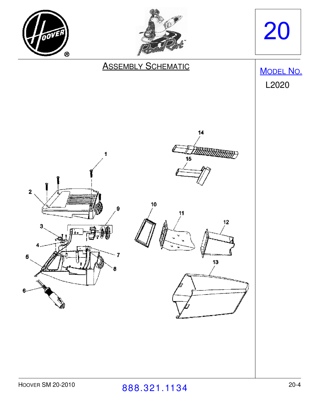 Hoover F7412900 manual L2020 