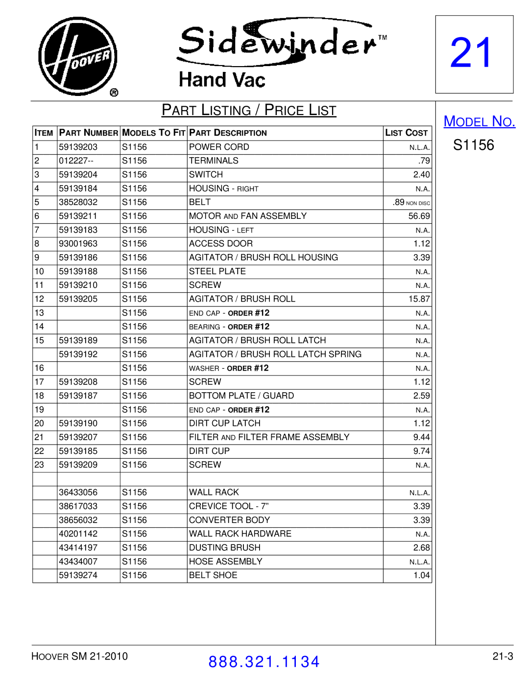 Hoover F7412900 manual 21-3 