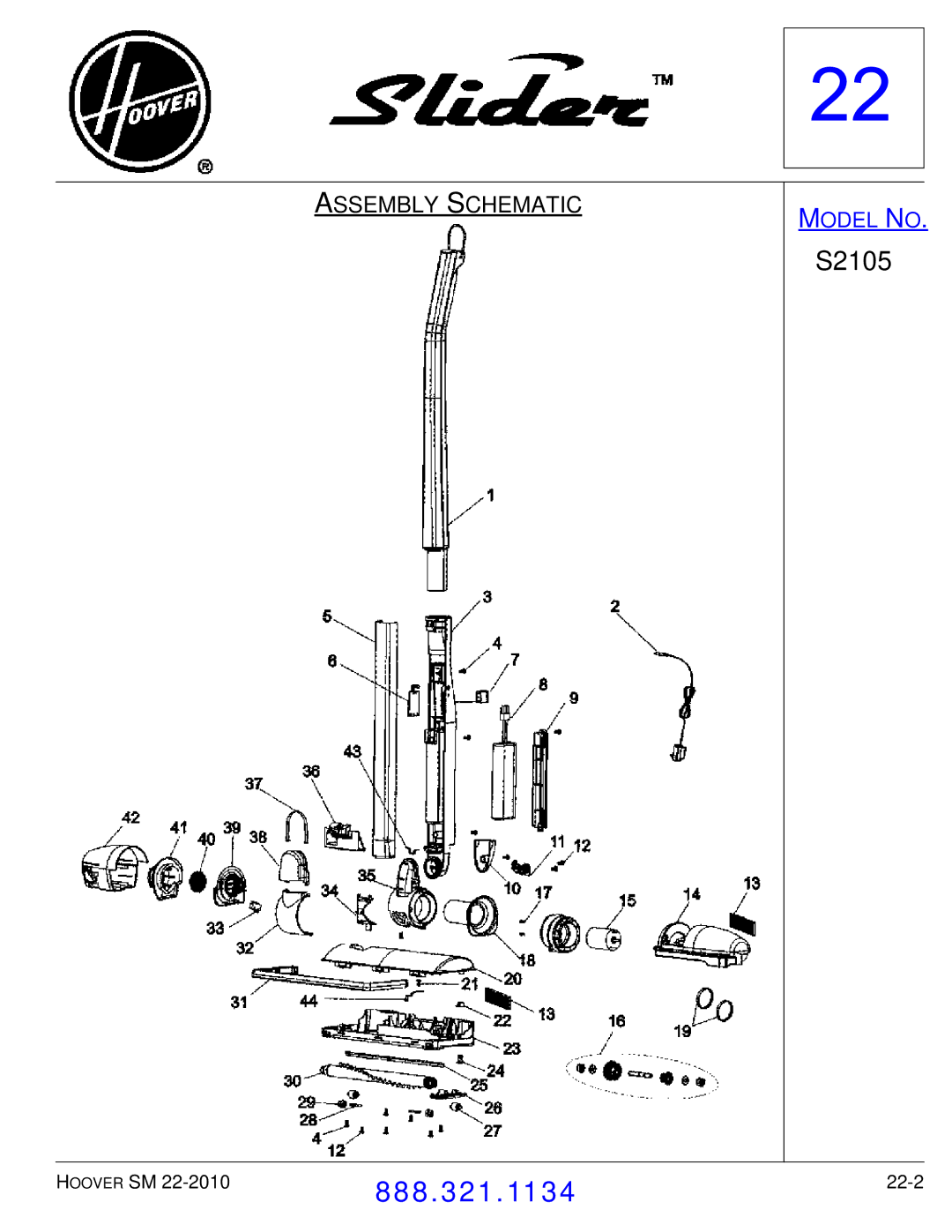 Hoover F7412900 manual 22-2 