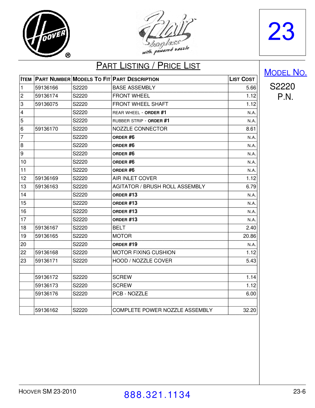 Hoover F7412900 manual 23-6 