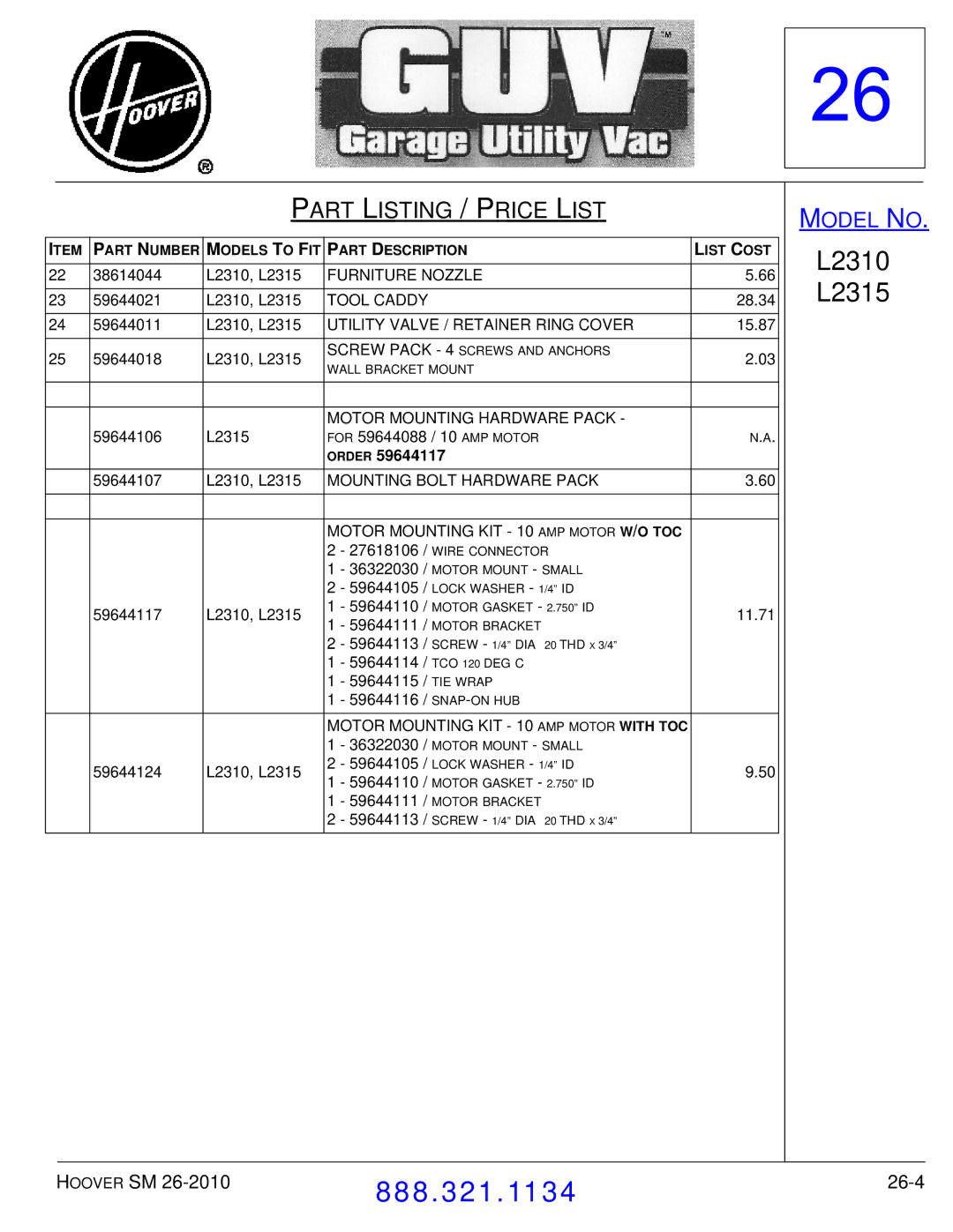 Hoover F7412900 manual 26-4 