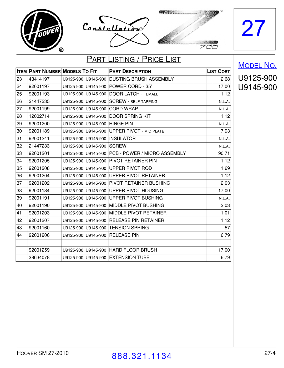 Hoover F7412900 manual 27-4 