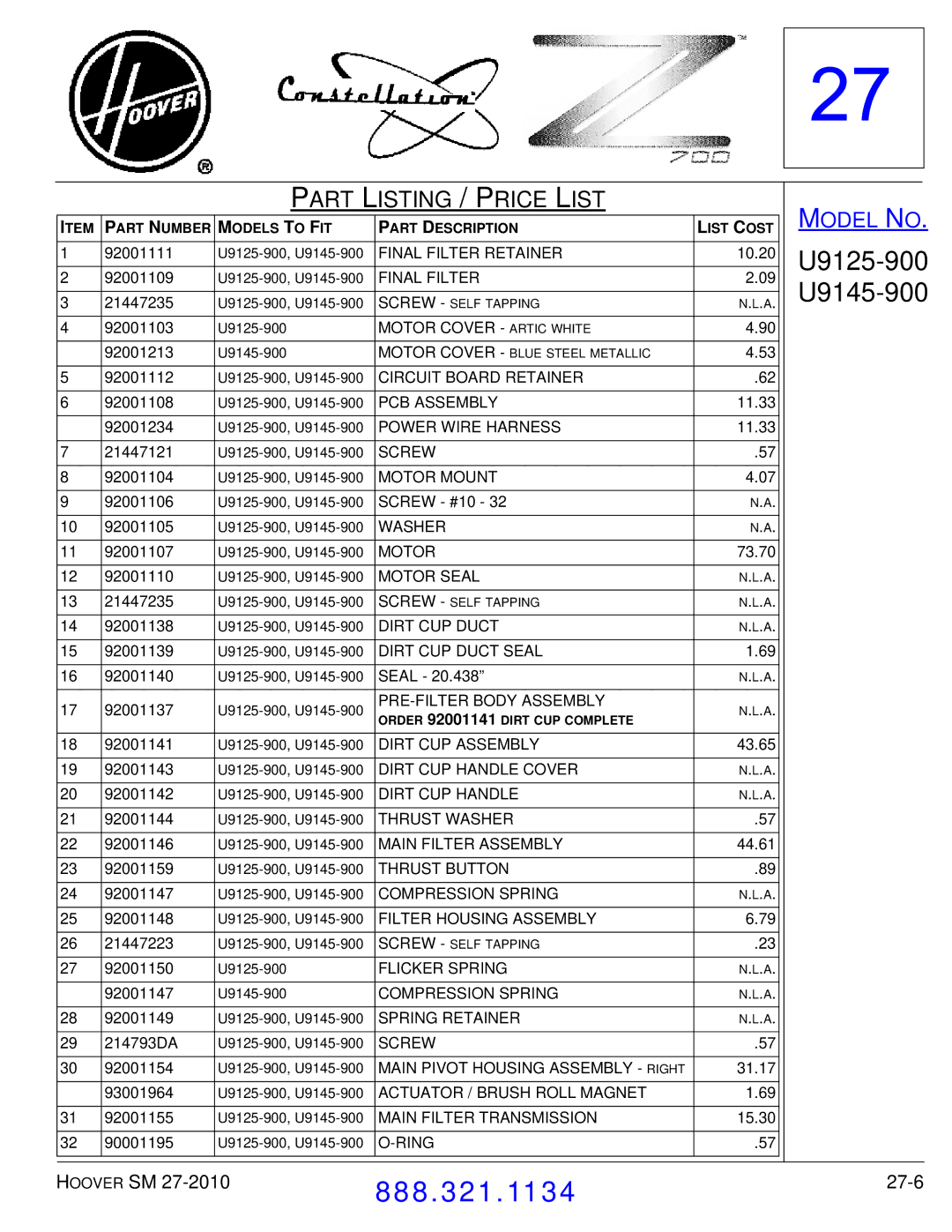 Hoover F7412900 manual 27-6 